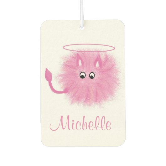 Fun Girly Pink Fluffy Niedlicher Cartoon Saint ode Autolufterfrischer (Vorderseite)