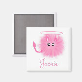 Fun Girly Pink Fluffy Niedlicher Cartoon Saint ode Magnet (Vorderseite/Rückseite)