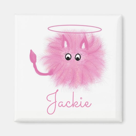 Fun Girly Pink Fluffy Niedlicher Cartoon Saint ode Magnet (Vorne)