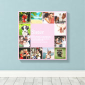 Fun Girly Pink Sister Definition Foto Collage Leinwanddruck (Insitu (Holzboden))