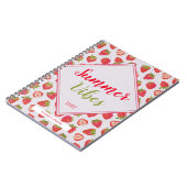 Fun Girly Pink Strawberry Summer Vibes Zitat Notizblock (Linke Seite)