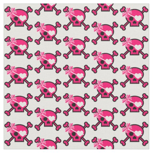 Fun Girly Skull Stoff (Nahaufnahme)
