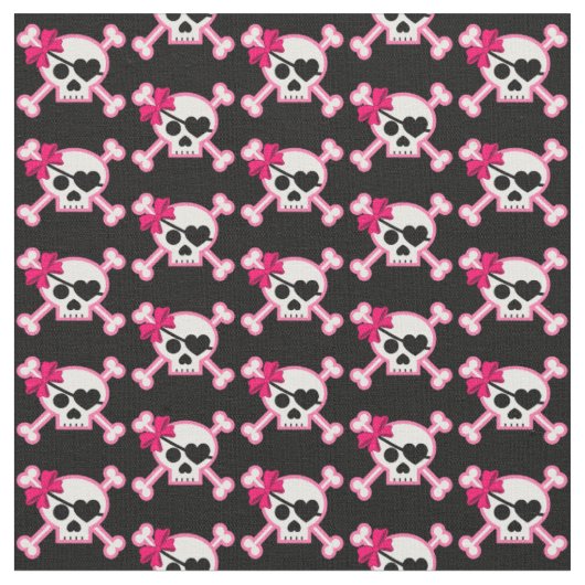 Fun Girly Skull Stoff (Nahaufnahme)