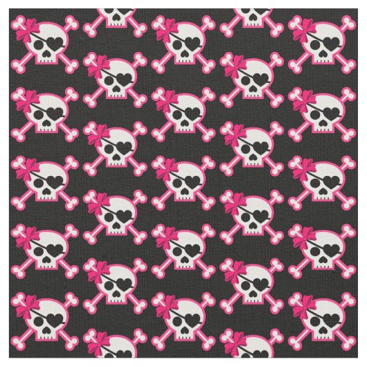 Fun Girly Skull Stoff (Nahaufnahme)