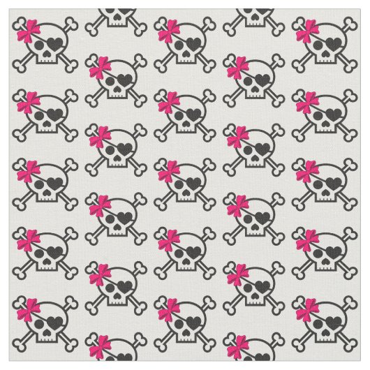 Fun Girly Skull Stoff (Nahaufnahme)