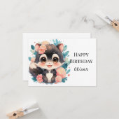 Fun Girly Skunk Birthday Karte (Vorderseite/Rückseite Beispiel)