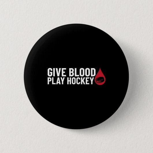 Fun Give Blood Hockey Button (Vorderseite)