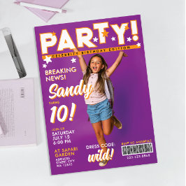 Fun Glam Colorful Pink Girl 12th Celebrity Party  Einladung