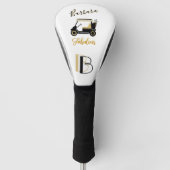 Fun Glam Glitz Name Gold Trimm Diamant Golf Cart Headcover (Vorderseite)