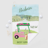 Fun Glam Golf Cart Bestes Grandma Personalisierter Golfhandtuch (Insitu)