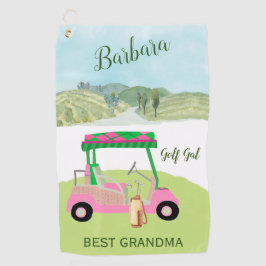 Fun Glam Golf Cart Bestes Grandma Personalisierter Golfhandtuch