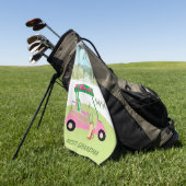 Fun Glam Golf Cart Bestes Grandma Personalisierter Golfhandtuch (Gras)