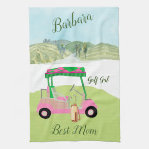 Fun Glam Golf Cart Landschaftlich Beste Mama Geschirrtuch