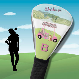 Fun Glam Golf Cart Landschaftlich Personalisiert Golf Headcover