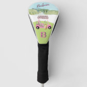 Fun Glam Golf Cart Landschaftlich Personalisiert Headcover (Vorderseite)