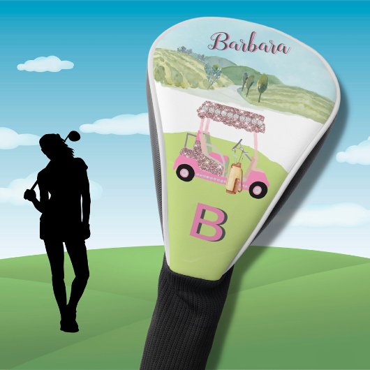 Fun Glam Golf Cart Landschaftlich Personalisiert Headcover
