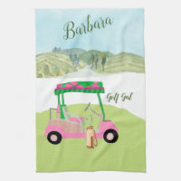 Fun Glam Golf Cart Landschaftlicher Personalisiert