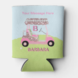Fun Glam Golf Cart Nachricht Monogram Name Dosenkühler