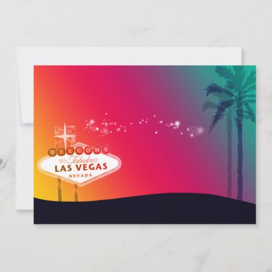 Fun Glam Las Vegas Bachelor Party Einladung (Rückseite)