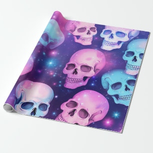 Fun Glam Skulls Halloween Muster Geschenkpapier