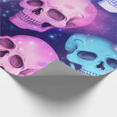 Fun Glam Skulls Halloween Muster Geschenkpapier (Ecke)