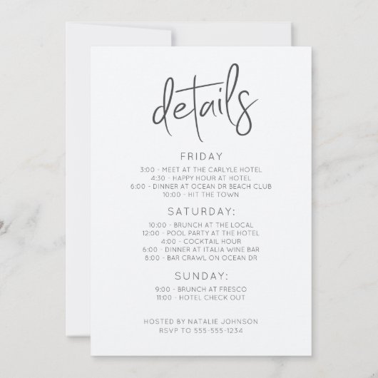 Fun Glamour Gold Sparkle Bachelorette Einladung (Rückseite)