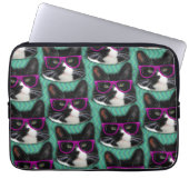 Fun Glasses Tuxedo Cat Epic Pattern Art Laptopschutzhülle (Vorderseite)