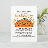 Fun Glittery Fall Pumpkin Patch Einladung (Stehend Vorderseite)