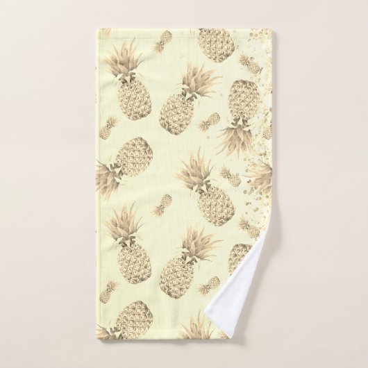 Fun Glittery Gold Ananas Badetuch Set (Handtuch)