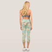 Fun Glittery Golden Pineapes Personalisiert Capri Leggings (Rückseite)