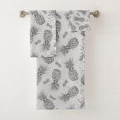 Fun Glittery Silber Ananas Badetuch Set (Insitu)