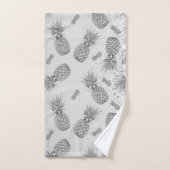 Fun Glittery Silber Ananas Badetuch Set (Handtuch)