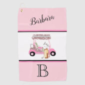 Fun Glitzy Golf Cart Monogram Name Golfhandtuch (Vorderseite)
