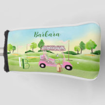 Fun Glitzy Golf Cart Monogram Name Putter