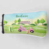 Fun Glitzy Golf Cart Monogram Name Putter Headcover (Vorderseite)