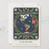 Fun Globe Latitude und Longitude Holiday Moving Ankündigung (Vorderseite)