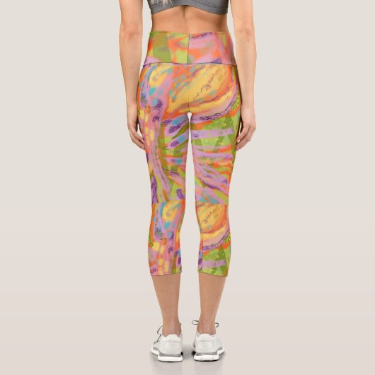 Fun glücklich gefärbt High Waisted Capris (Rückseite)