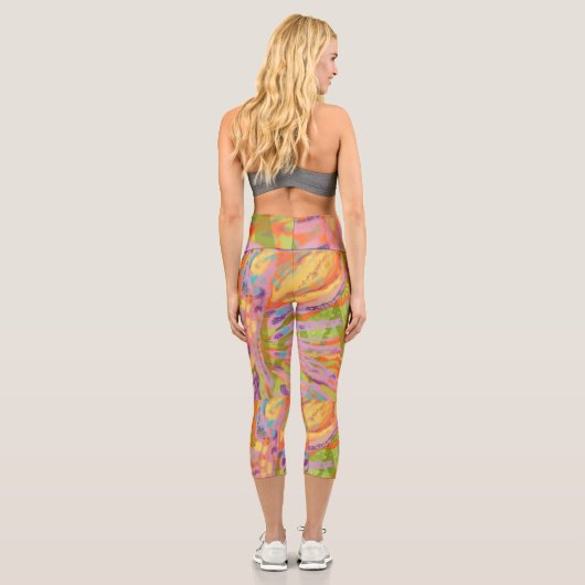 Fun glücklich gefärbt High Waisted Capris (Rückseite)