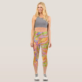 Fun glücklich gefärbt High Waisted Capris (Vorderseite)