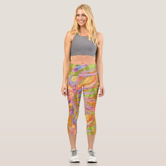 Fun glücklich gefärbt High Waisted Capris (Vorderseite)