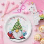 Fun Gnome mit Weihnachtsbaumhut und Geschenk für S Pappteller (Party)