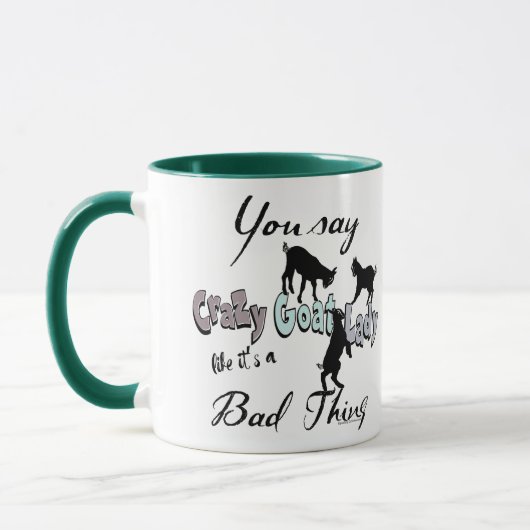 FUN GOAT | Sie sagen, verrückte Ziege Lady Coole S Tasse (Links)