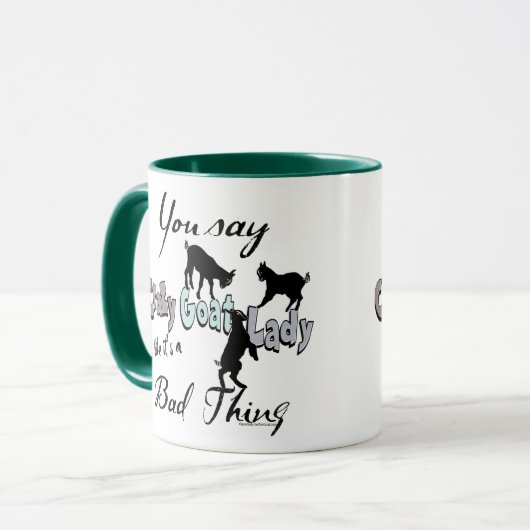 FUN GOAT | Sie sagen, verrückte Ziege Lady Coole S Tasse (Vorderseite Links)