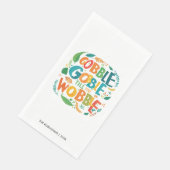 Fun Gobble farbenfrohe Erntedank Herbsttypografie Serviette (Ecke)