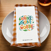 Fun Gobble farbenfrohe Erntedank Herbsttypografie Serviette
