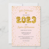 Fun Gold Balloons Class of 2023 Graduation Party Einladung (Vorderseite)