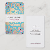 Fun Gold Circles & Colorful Confetti Muster Visitenkarte (Vorne/Hinten)