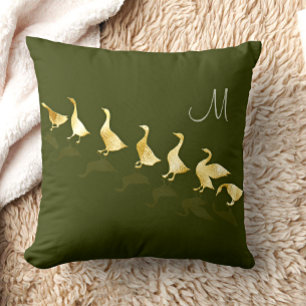Fun Gold Foil Gänse erste tiefe Sage Throw Kissen