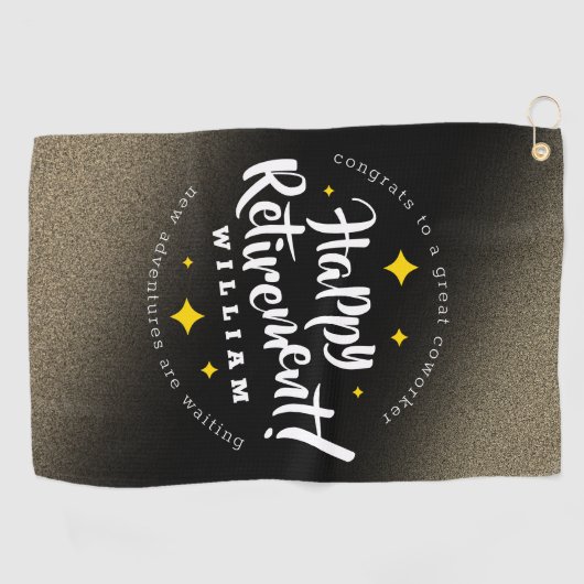 Fun Gold Glitzer Stars Rente Neue Abenteuer Golfhandtuch (Horizontal)