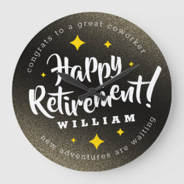 Fun Gold Glitzer Stars Rente Neue Abenteuer Große Wanduhr